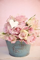 Rosenstrauß Nostalgisch - rosa Rosen