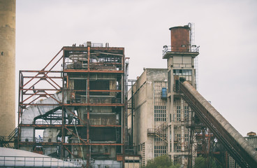 Obraz na płótnie Canvas Industrial exterior of old power plant.
