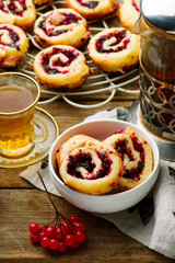 Chocolate Cranberry Sweet Rolls .selective focus.