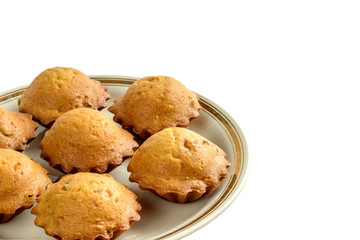 Homemad Tasty muffins on a plate.