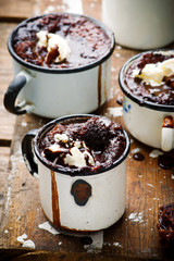 Hot Fudge Pudding Cake with ice cream