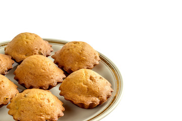 Homemad Tasty muffins on a plate.
