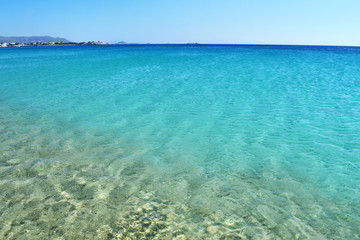 Fototapeta na wymiar turquoise sea at Saint Prokopios beach Naxos Greece