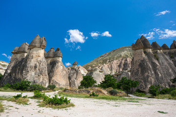 Stone formations in Cappadocia, Turkey