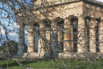 The Ceres temple in Doric style in Paestum, Italy