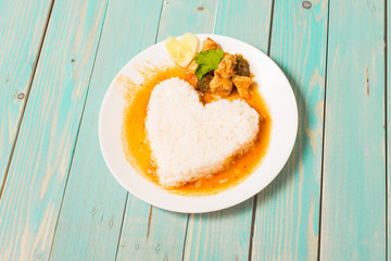 nice dinner, rice with vegetables on a plate