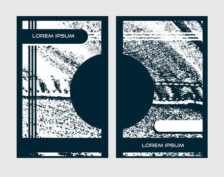 Brochure casual design. Denim texture pattern. Vector illustration. Modern fashion style cover.