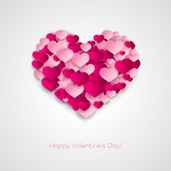 Valentines composition of the hearts. Vector illustration.