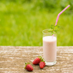 Strawberry milkshake smoothie