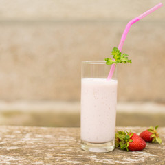Strawberry milkshake smoothie