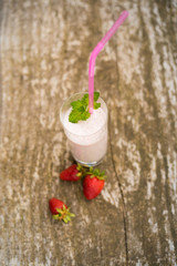 Strawberry milkshake smoothie