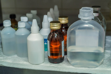 Pharmaceutical drugs in phials and bottles