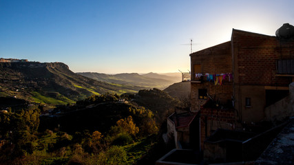 Romantic light Sicily.  Road trip around the largest island in the Mediterranean Sea. Some...