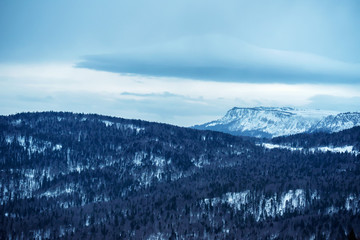 Fototapeta na wymiar Majestic winter mountains panorama