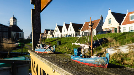 Fototapeta na wymiar Miniature boats in Durgerdam