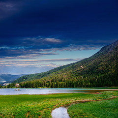Mountain Lake in the Alpine mountains Italy