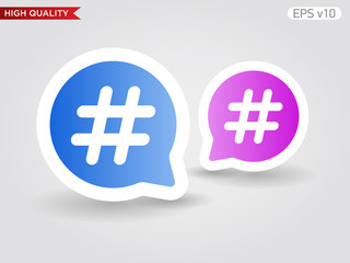 Obraz premium Octothorpe icon. Button with octothorpe icon. Modern UI vector.