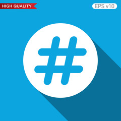 Obraz premium Octothorpe icon. Button with octothorpe icon. Modern UI vector.