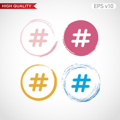 Octothorpe icon. Button with octothorpe icon. Modern UI vector.