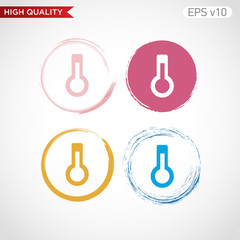 Thermometer icon. Button with thermometer icon. Modern UI vector.