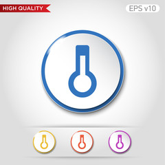 Thermometer icon. Button with thermometer icon. Modern UI vector.