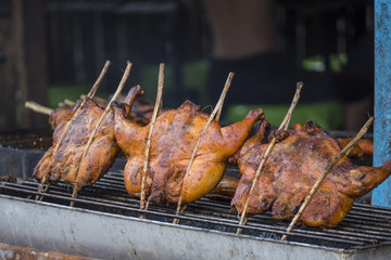 Food stall in a market in Krabi, Krabi Province, Thailand, Asia