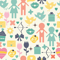 Seamless vector background. Valentine s Day.