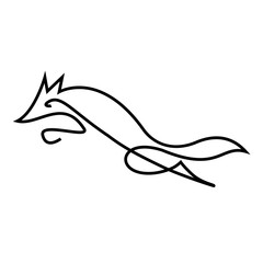 One line wolf logo.