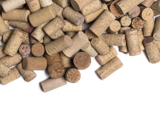 corks on white background