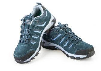 running shoes on a white