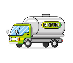 Bio fuel truck isolated.
