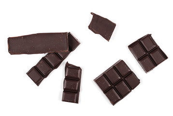 chocolate bars isolated on white background