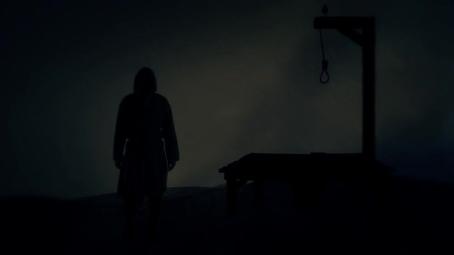 Executioner and the Gallows Under Storm