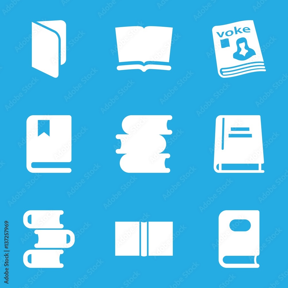 Poster set of 9 read filled icons