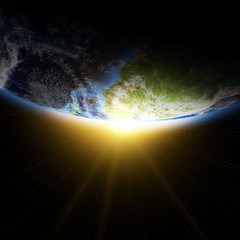 Beautiful earth in space