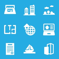 Set of 9 Real Estate filled icons