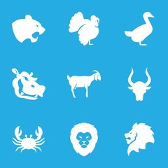 Fototapeta na wymiar Set of 9 Animals filled icons