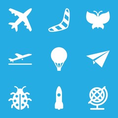 Set of 9 fly filled icons