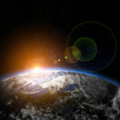 Beautiful earth in space