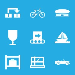 Set of 9 transportation filled icons