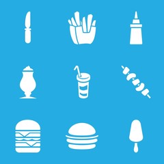 Set of 9 Fastfood filled icons