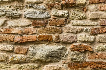 Background of red brick wall pattern texture
