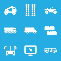 Set of 9 bus filled icons