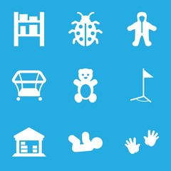 Set of 9 small filled icons