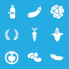 Set of 9 vegetable filled icons