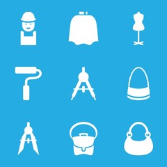 Set of 9 designer filled icons