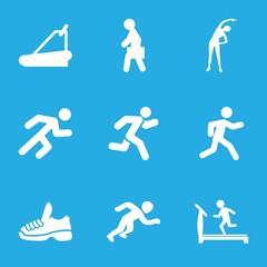 Set of 9 running filled icons