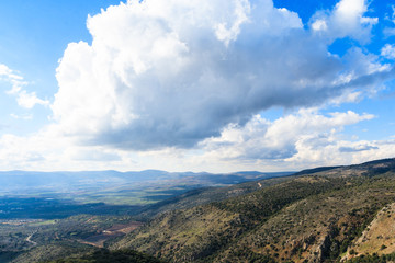 Fototapeta premium Galilee mountains landscape, green valley