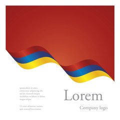 New brochure abstract design modular pattern of wavy flag ribbon of Armenia