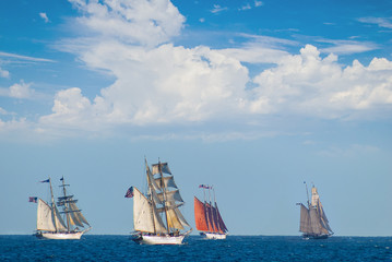 Historic tall ships at Dana Point harbor California	